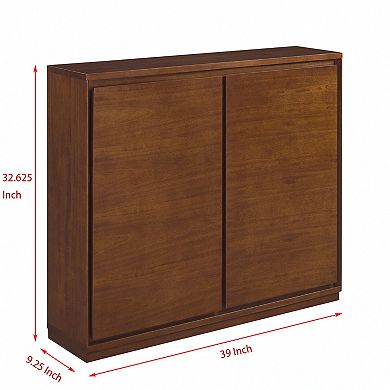 Aoolive Modern Mid-Century Sideboard Storage Cabinet with 2 Integrated Outlet Holes