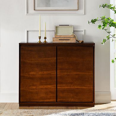 Aoolive Modern Mid-Century Sideboard Storage Cabinet with 2 Integrated Outlet Holes