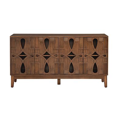 Aoolive 60.5" Modern Sideboard, 4-Door Buffet Cabinet & TV Console with Adjustable Shelves