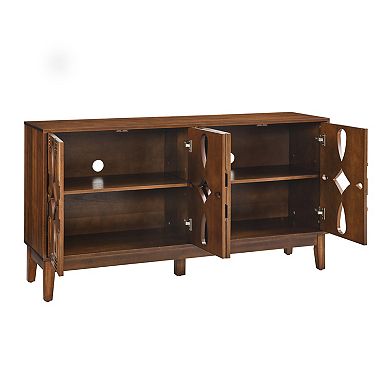 Aoolive 60.5" Modern Sideboard, 4-Door Buffet Cabinet & TV Console with Adjustable Shelves