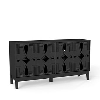 Aoolive 60.5" Modern Sideboard, 4-Door Buffet Cabinet & TV Console with Adjustable Shelves