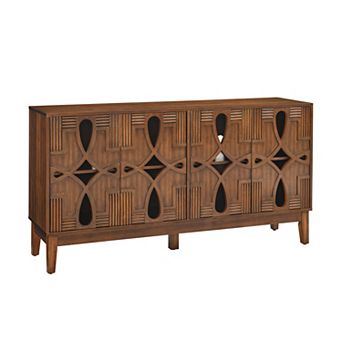 Aoolive 60.5" Modern Sideboard, 4-Door Buffet Cabinet & TV Console with Adjustable Shelves