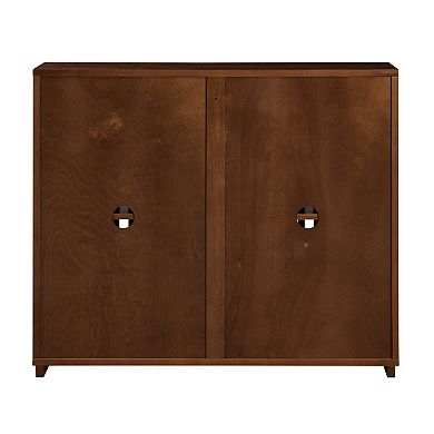 Aoolive Mid-Century Modern Fluted Sideboard, 2-Door Buffet Cabinet with Storage & Outlet Holes