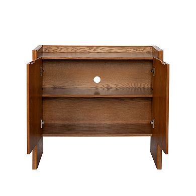 Aoolive Rustic Sideboard Buffet Cabinet, Mid-Century Accent Storage Cabinet