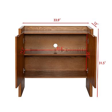 Aoolive Rustic Sideboard Buffet Cabinet, Mid-Century Accent Storage Cabinet