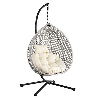 Aoolive Hammock Chair with Stand, Hanging Egg Chair Swing Chair with Cushion