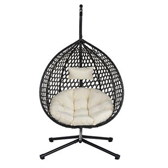 Aoolive Hammock Chair with Stand, Hanging Egg Chair Swing Chair with Cushion
