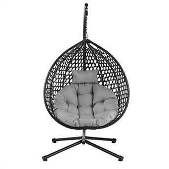 Aoolive Hammock Chair with Stand, Hanging Egg Chair Swing Chair with Cushion