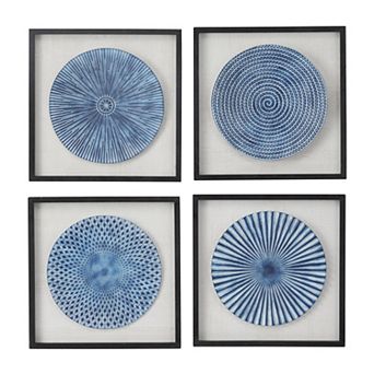 Stella & Eve 3D Spiral Metal Plate Wall Art Set of 4