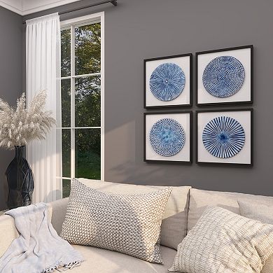 Stella & Eve 3D Spiral Metal Plate Wall Art Set of 4