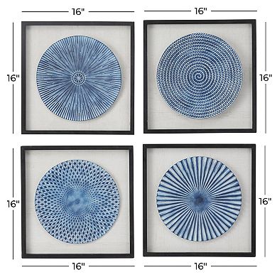Stella & Eve 3D Spiral Metal Plate Wall Art Set of 4