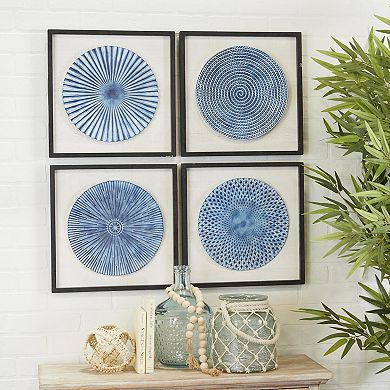Stella & Eve 3D Spiral Metal Plate Wall Art Set of 4