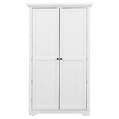Aoolive Shaker Style 72" Kitchen Pantry Cabinet with 3 Drawers, Adjustable Shelves & Pull-Out Trays