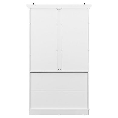 Aoolive Shaker Style 72" Kitchen Pantry Cabinet with 3 Drawers, Adjustable Shelves & Pull-Out Trays