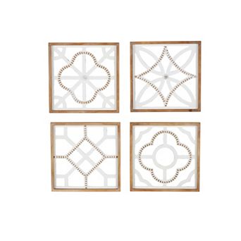 Stella & Eve 4 pc Wood Beaded Wall Art Set