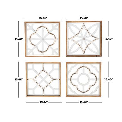 Stella & Eve 4-piece Wood Beaded Wall Art Set