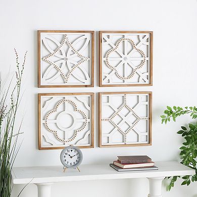 Stella & Eve 4-piece Wood Beaded Wall Art Set