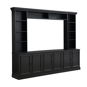 Aoolive 97" Mid-Century 4 pc Wall Unit Entertainment Center & Bookshelf for TVs up to 70"