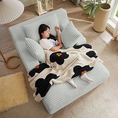 Aoolive Modern Corduroy Oversized Chaise Lounge - High-Density Foam Comfy Sleeper Sofa