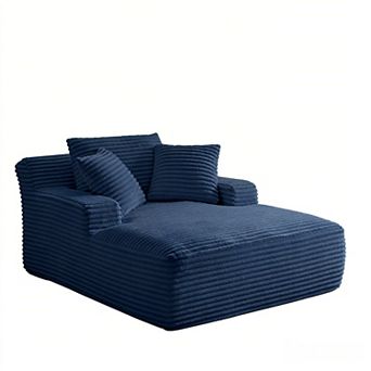 Aoolive Modern Corduroy Oversized Chaise Lounge - High-Density Foam Comfy Sleeper Sofa