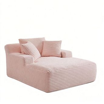 Aoolive Modern Corduroy Oversized Chaise Lounge - High-Density Foam Comfy Sleeper Sofa