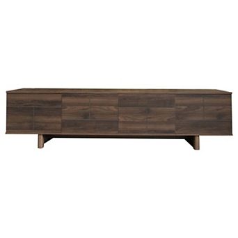 Aoolive 78 in Modern TV Stand for TVs up to 85 in with Solid Wood Legs & Soft-Close Doors
