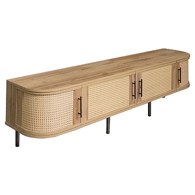 Aoolive 70" Modern Rattan TV Stand & Media Console for TVs up to 80"