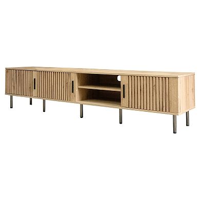 Aoolive 78" Modern TV Stand for TVs up to 85", Media Console with Storage & Iron Legs