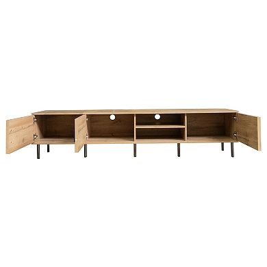 Aoolive 78" Modern TV Stand for TVs up to 85", Media Console with Storage & Iron Legs