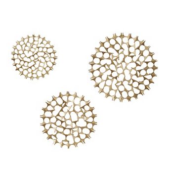 Stella & Eve 3 pc Metal Ring Wall Decor Set with Cutout Design