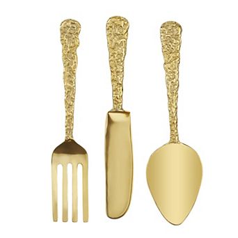 Stella & Eve Aluminum Metal Knife, Spoon & Fork Wall Decor