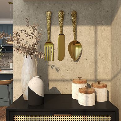 Stella & Eve Aluminum Metal Knife, Spoon & Fork Wall Decor