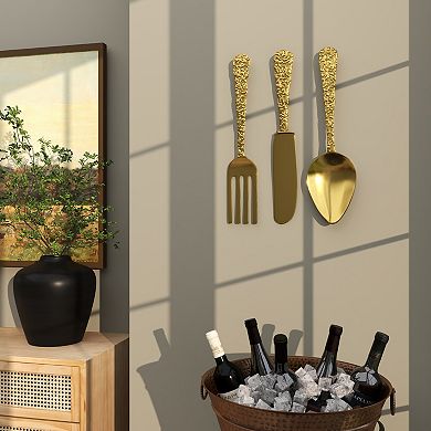 Stella & Eve Aluminum Metal Knife, Spoon & Fork Wall Decor