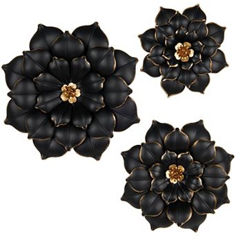 Stella & Eve 3D Metal Floral Wall Decor Set of 3