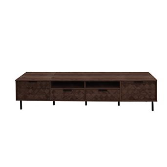 Aoolive 78" Modern TV Stand for TVs up to 85", 3D Geometric Media Console with Storage & Iron Legs