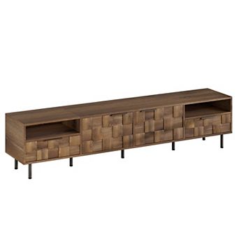 Aoolive Mid-Century 78 in TV Stand for TVs up to 85 in Media Console with 2 Drawers