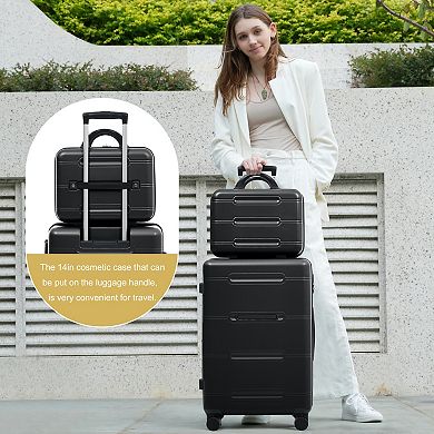 Aoolive 6-Piece Lightweight Hardshell Luggage Set with Spinner Wheels & Travel Accessories