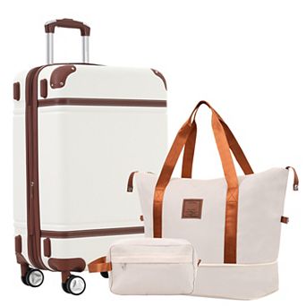 Aoolive Hardshell 3 pc Luggage Set with Spinner Wheels, TSA Lock, Travel Duffel Bag & Toiletry Bag