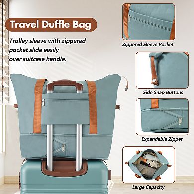 Aoolive Hardshell Expandable 3-Pc. Luggage Set with Spinner Wheels, TSA Lock & Travel Bags