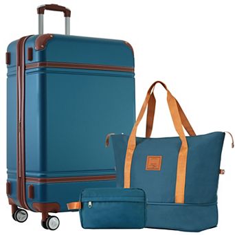 Aoolive Hardshell Expandable 3 pc Luggage Set with Spinner Wheels, TSA Lock & Travel Bags