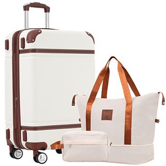 Aoolive Hardshell Expandable 3 pc Luggage Set with Spinner Wheels, TSA Lock & Travel Bags