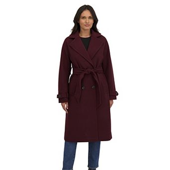 Women's Sebby Collection Faux Wool Oversized Belted Coat