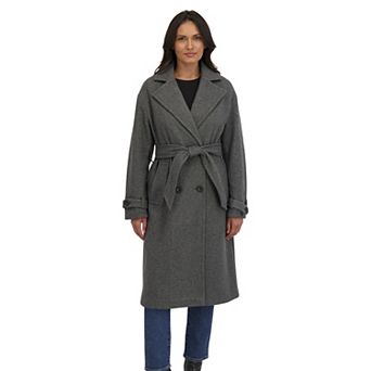 Women's Sebby Collection Faux Wool Oversized Belted Coat