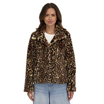 Women's Sebby Collection Short Faux Fur Coat