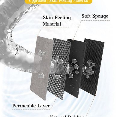 Gray Faux Suede Thin Rubber Back Bath Mat Quick Dry Water Absorbent