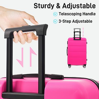 Aoolive Hardshell Luggage Sets 6 Piece with 2 Bags, Lightweight 16"+20"+24"+28" Luggages