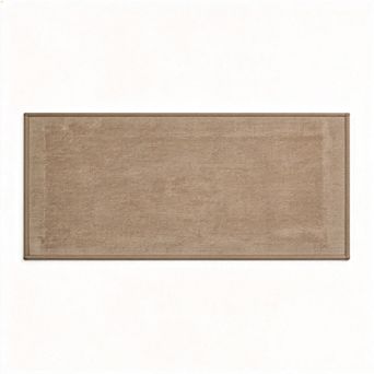 Dark beige thin small bath mat non slip absorbent quick dry