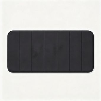 Black memory foam bath mat soft non slip absorbent machine washable