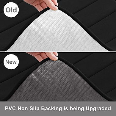 Black memory foam bath mat soft non slip absorbent machine washable