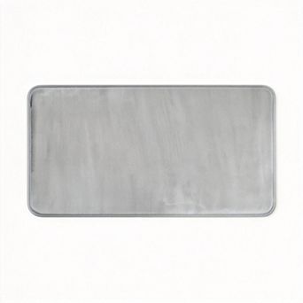 Gray Velvet Memory Foam Bath Mat Non Slip Absorbent Machine Washable